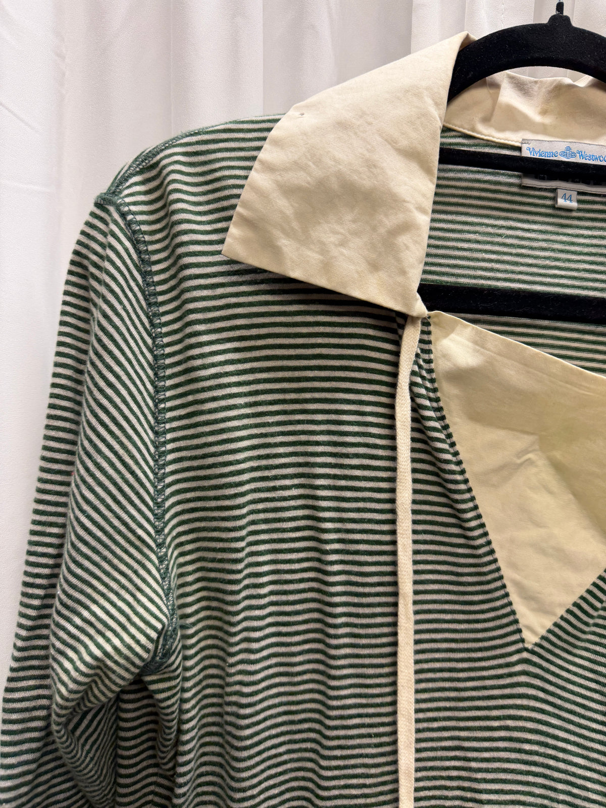 Vivienne Westwood MAN 00s Striped Draped Collar Top