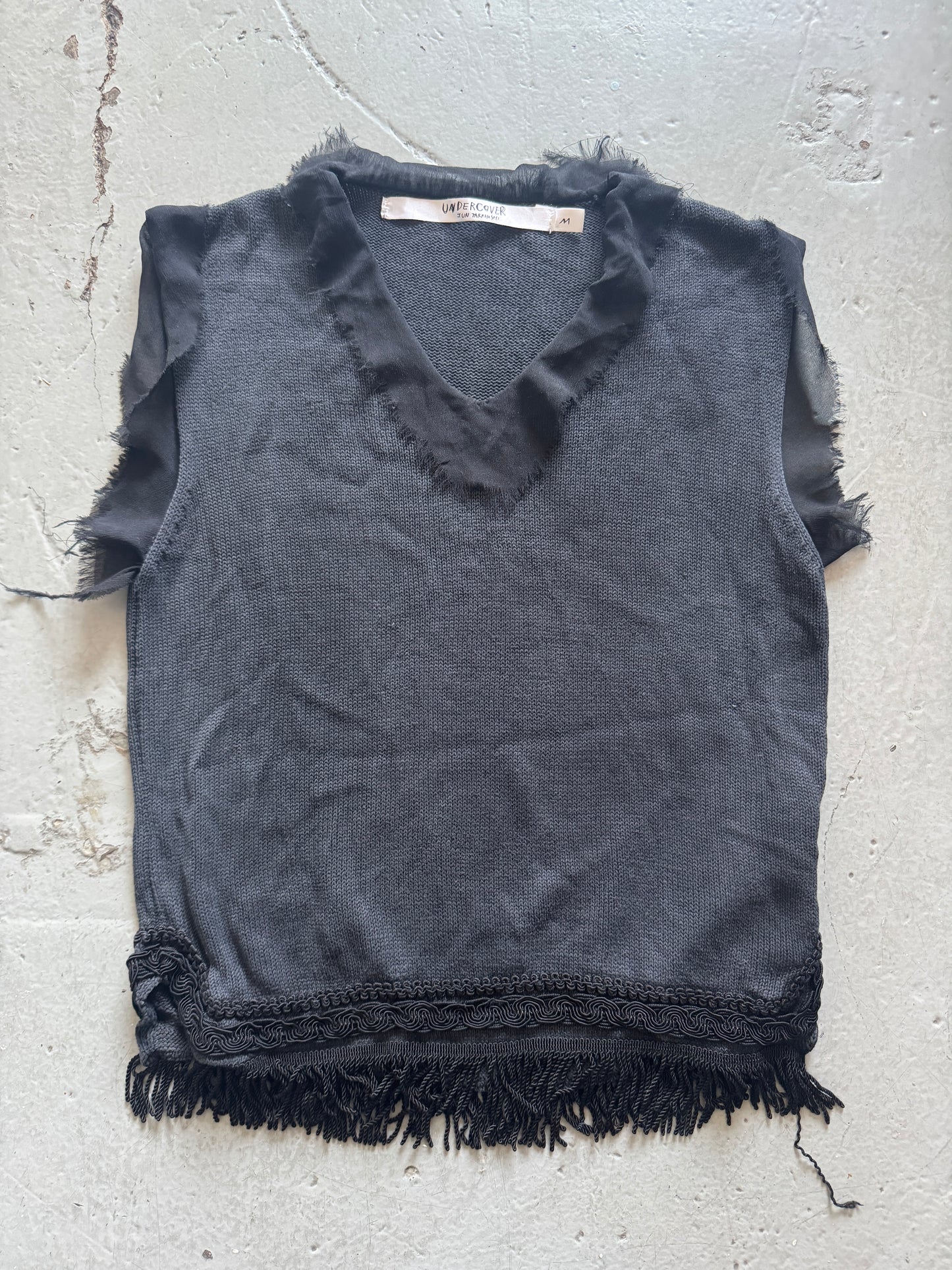 undercover fringed knit vest