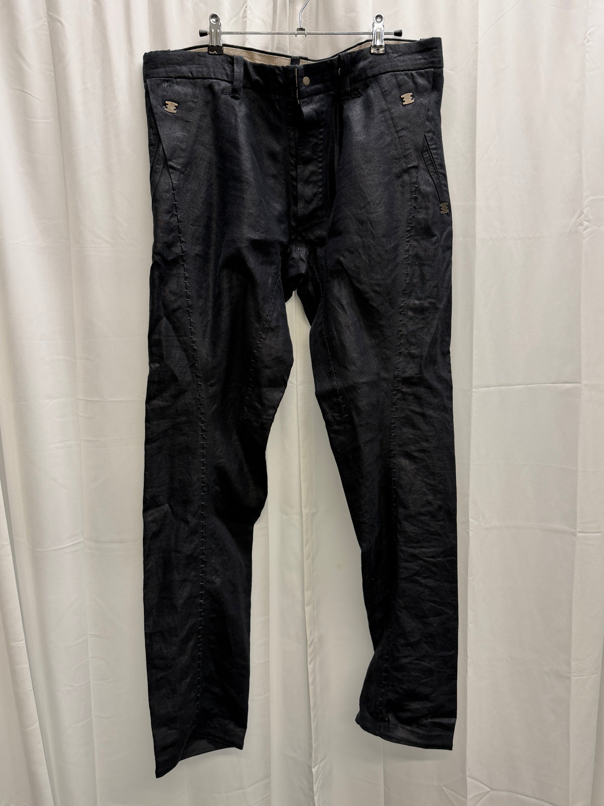 Isaac Sellam Staple Stitch Coated Slim Trouser (L)