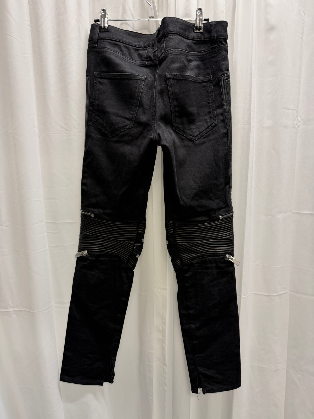 Saint Laurent Paris AW14 D04 Multi-Zip Leather Panel Biker Jeans