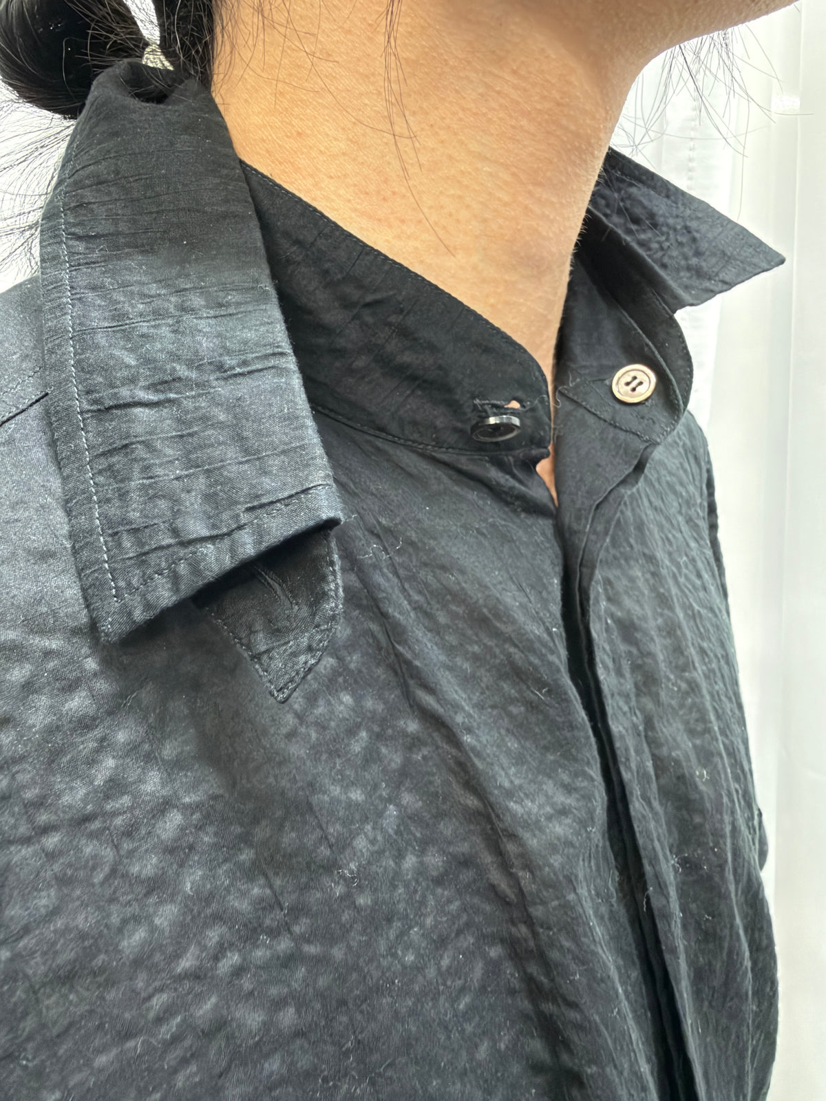 DEEPTI Layered Detachable Collar Raw Shirt