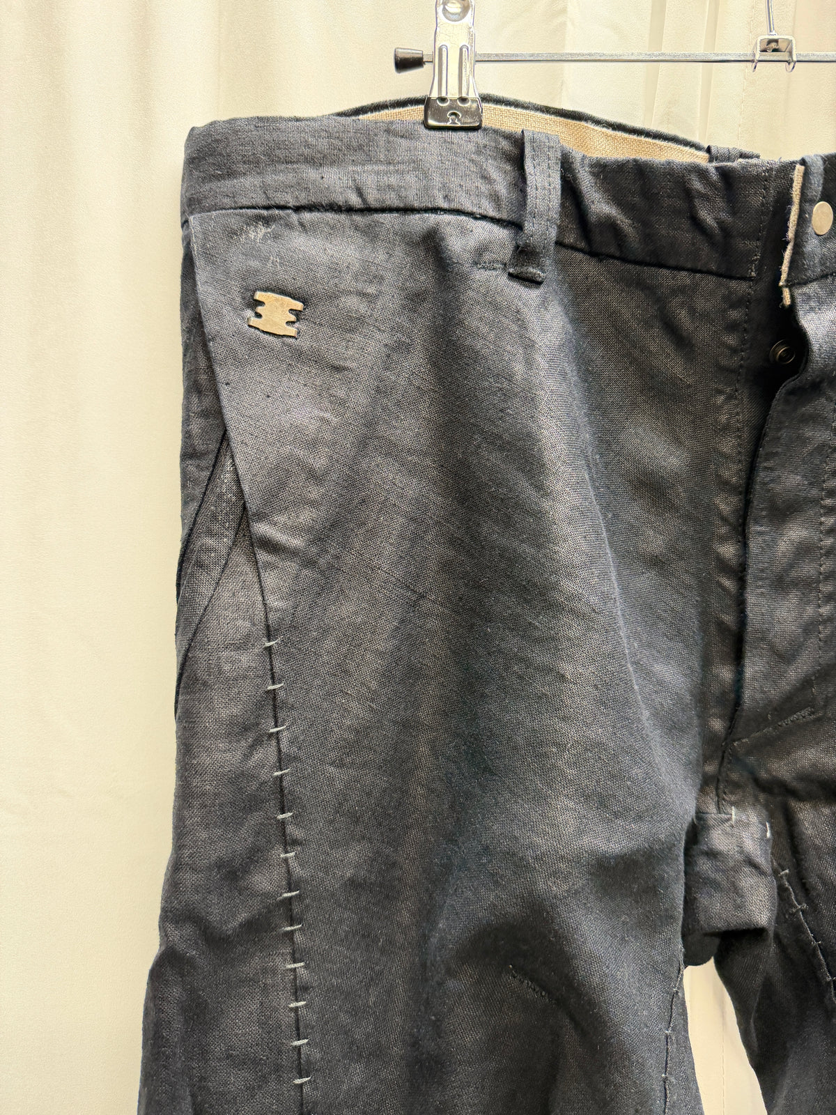 Isaac Sellam Staple Stitch Coated Slim Trouser (L)