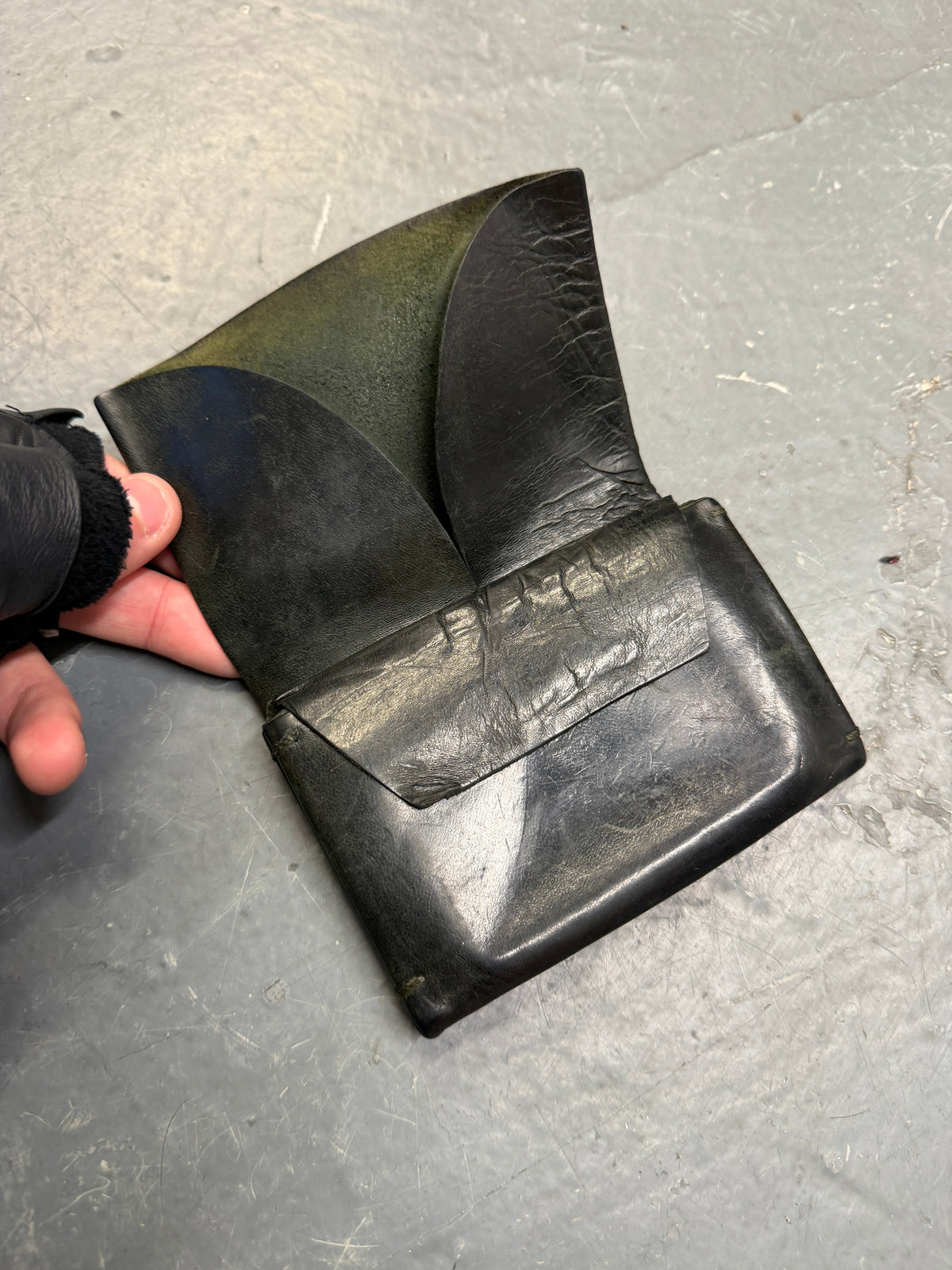 m.a+ cow leather envelope one piece bifold wallet