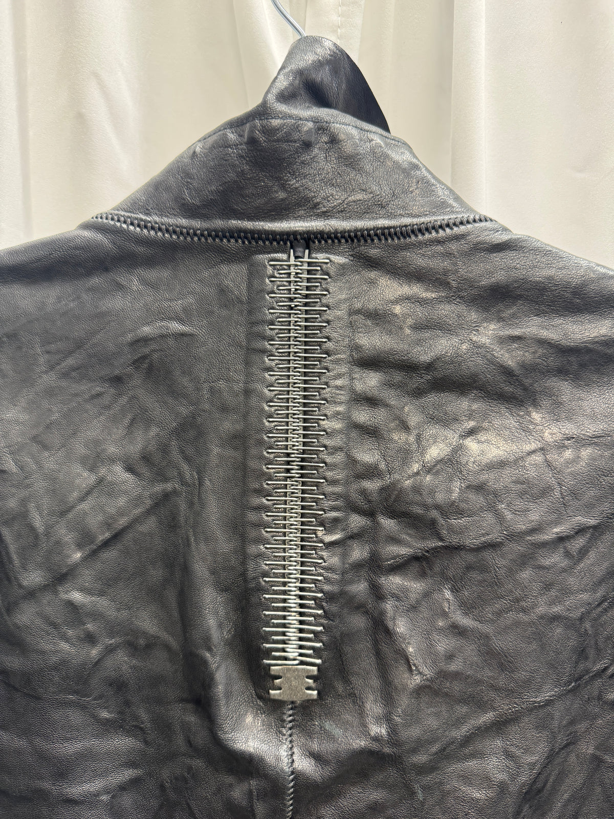Isaac Sellam Experience Spine + Elbow Thumbholed High Neck Leather Jacket