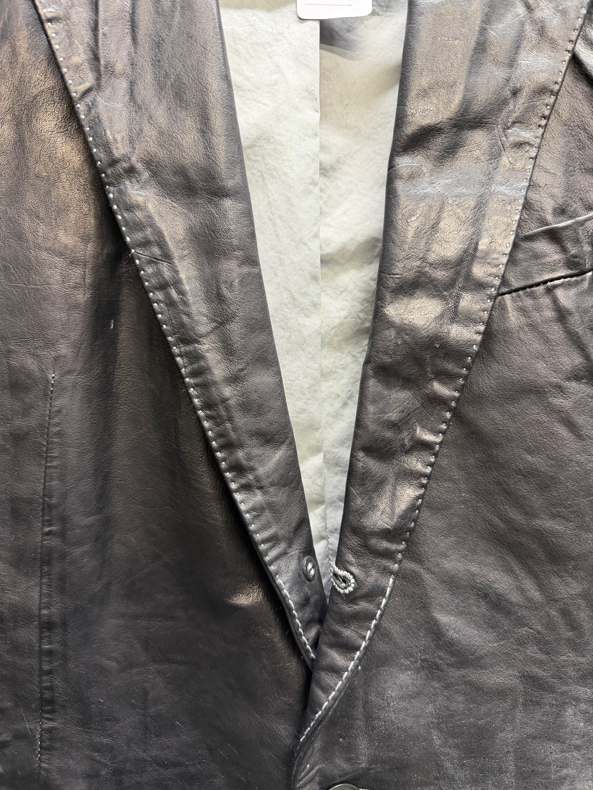 Carol Christian Poell SS06 Male U-Turn LM-2113/L ZAG-PTC/29 Garment-Dyed Leather Scarstitch Blazer (XL)