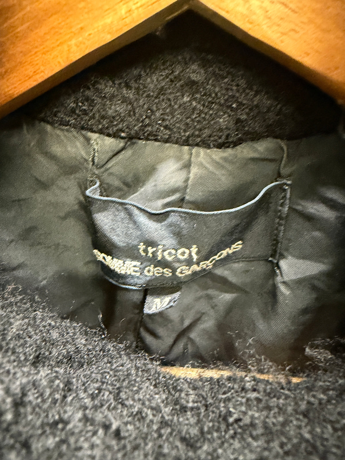 Comme Des Garcons Tricot 00s Boiled Wool High Neck Buttoned Jacket