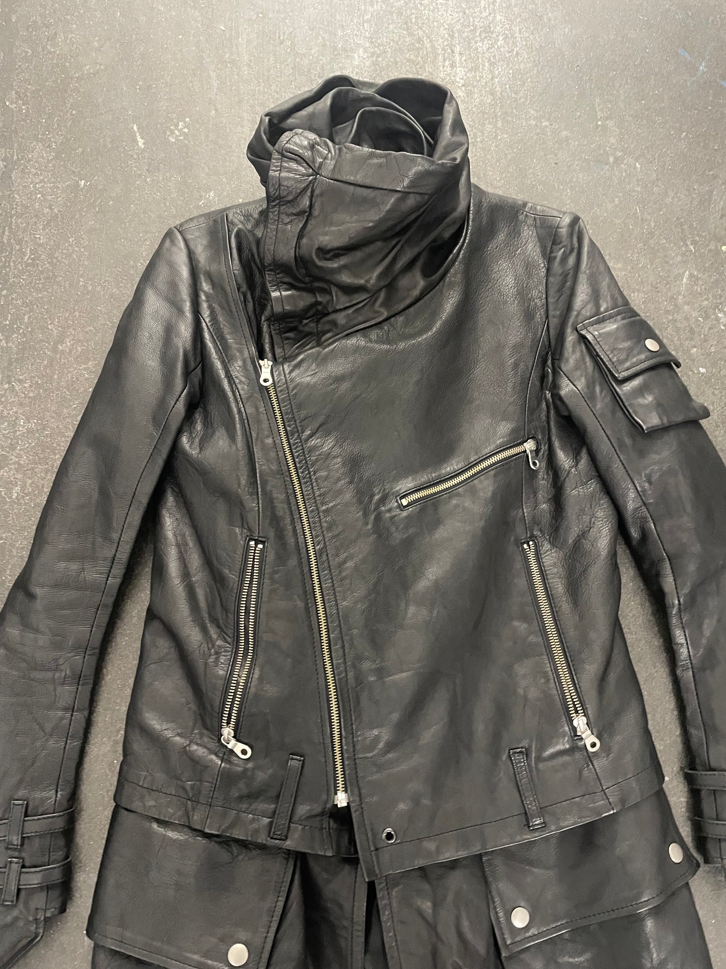 Yasuyuki Ishii High Neck Leather Jacket