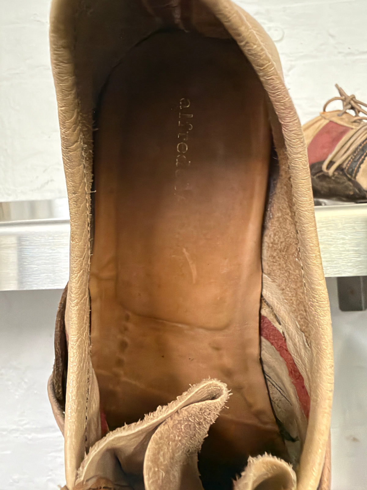 Alfredo Bannister Wrap Lace Stripe Detail Leather Shoes