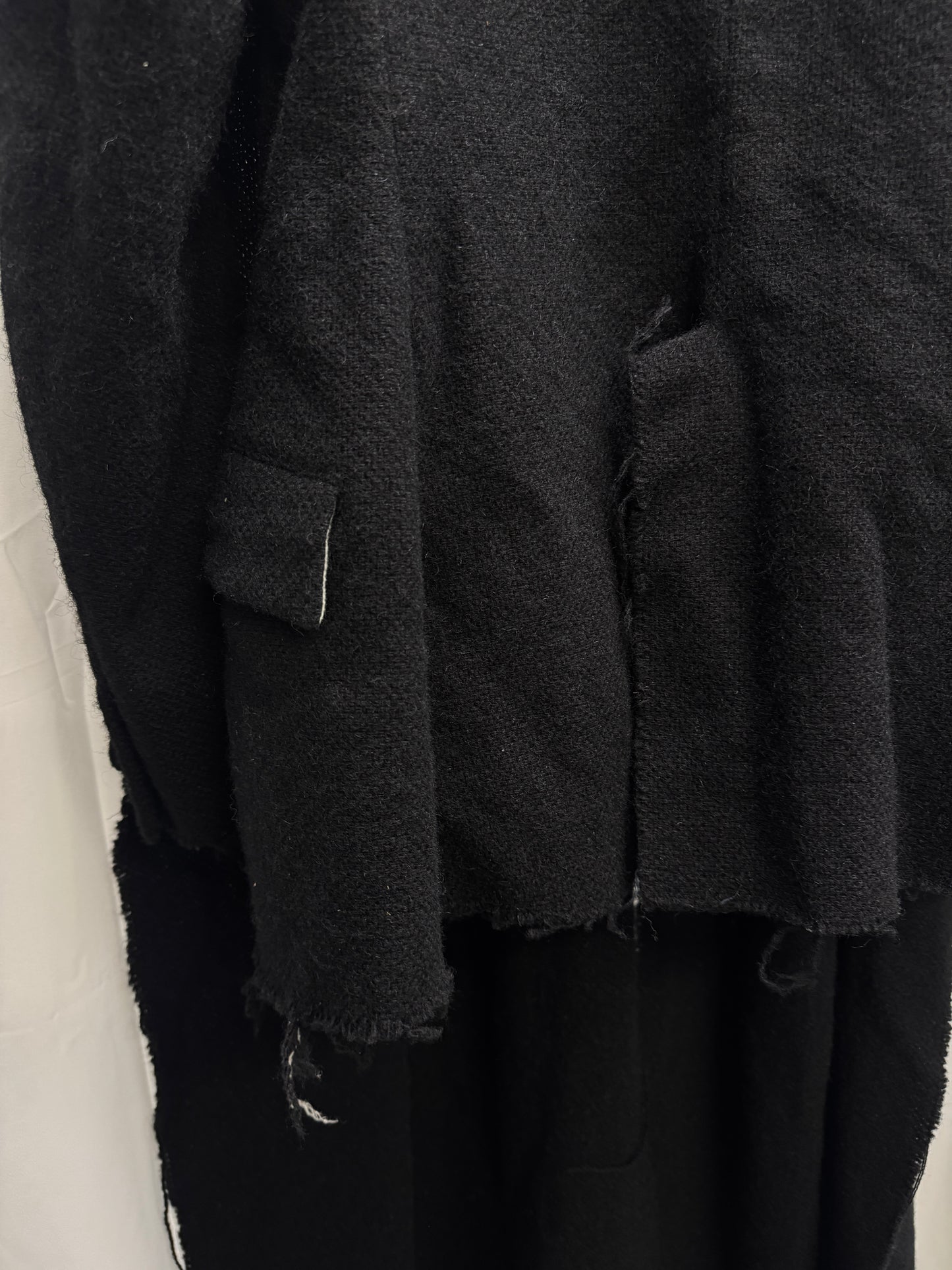 Elena Dawson Raw Wool Scarf Attachment Tailored Blazer