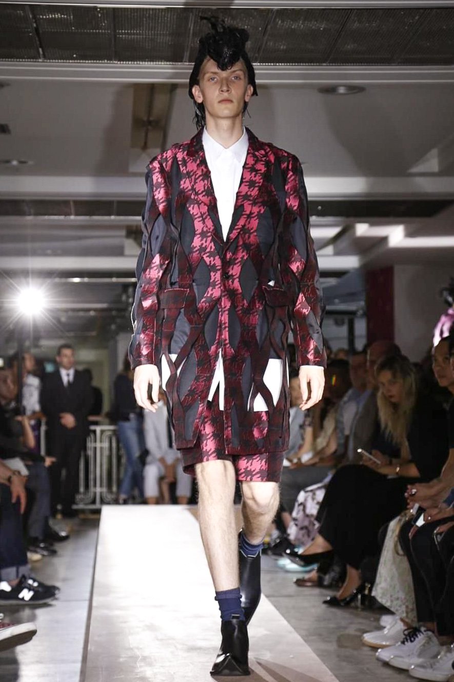 Comme Des Garcons Homme Plus SS15 Runway Enlarged Houndstooth / Camo 3D Shorts
