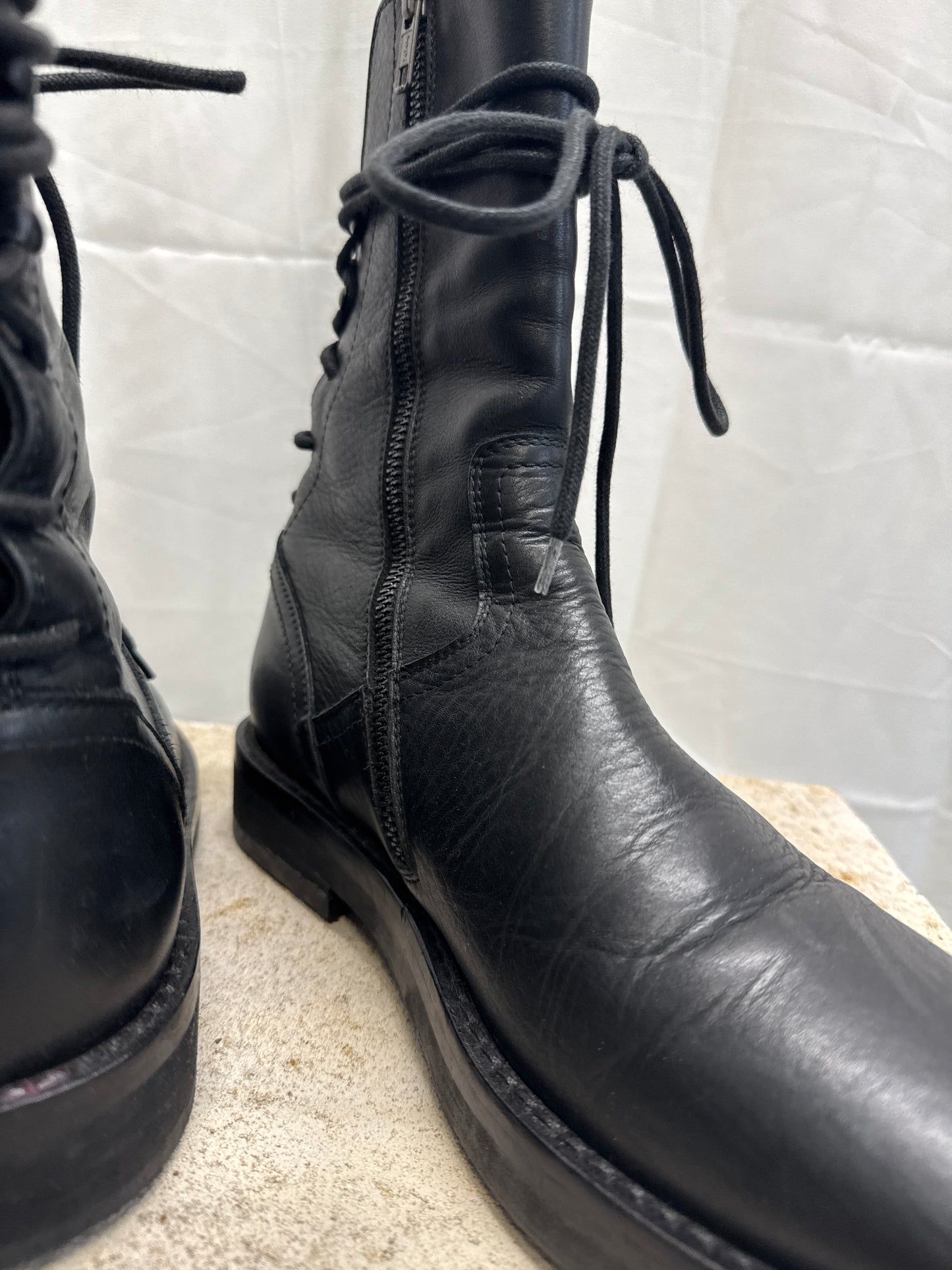 ann demeulemeester backlace soft leather boots