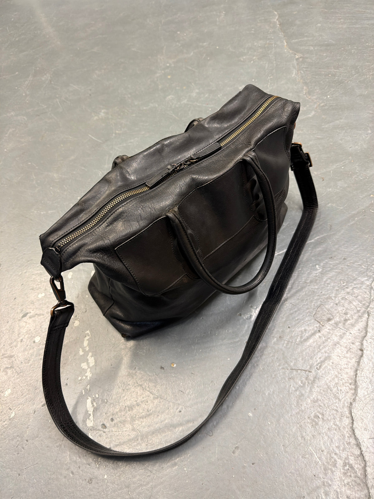 Mihara Yasuhiro 1990s Moulded Leather Buckle Crossbody Bag