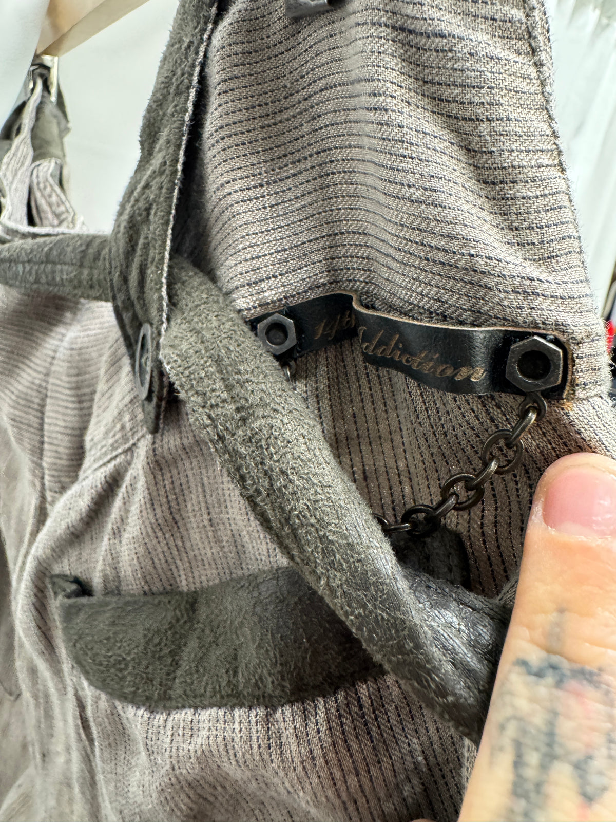 14th Addiction Linen & Leather Fisherman Trousers