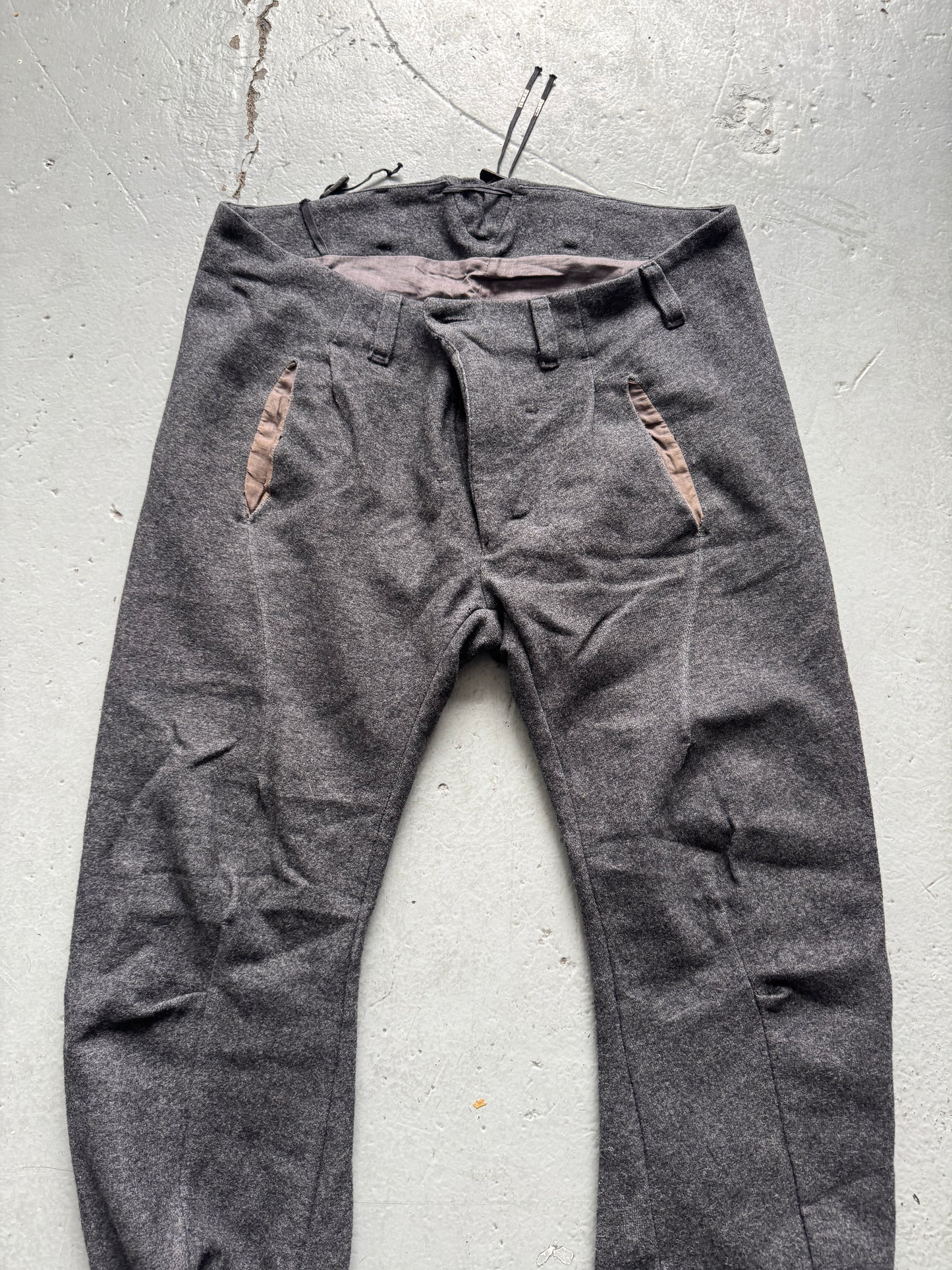 boris bidjan saberi wool button leg trouser
