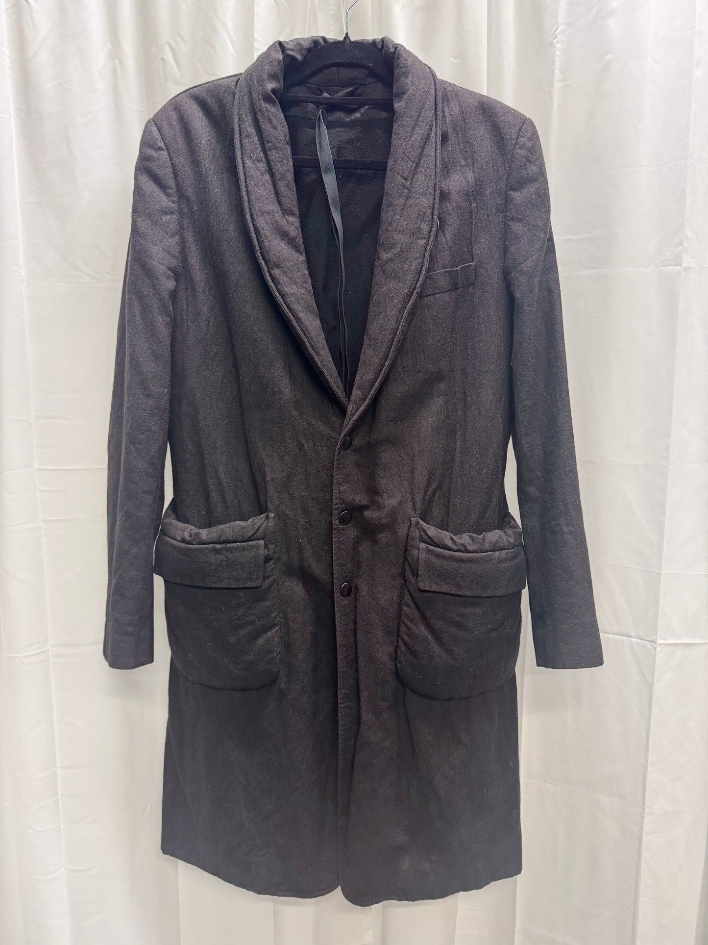 Ann Demeulemeester AW06 Circle Lapel Wool Ramie Padded Coat
