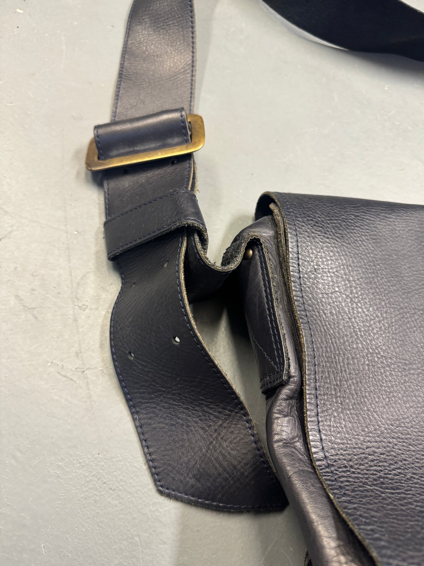 beauty:beast extended flap leather thick strap bag