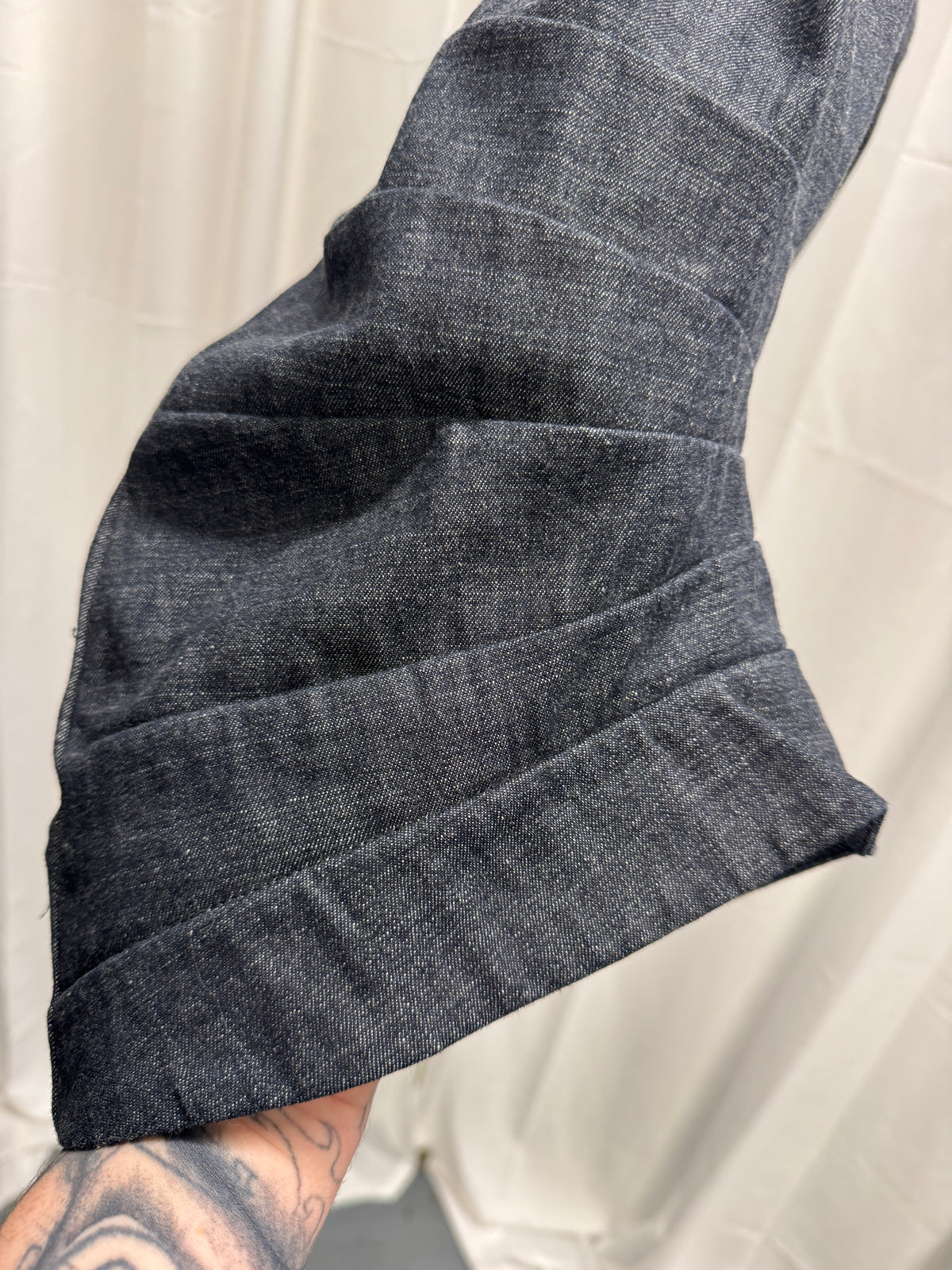 threeASFOUR 3D Sculptural Twisted Denim Cropped Trouser