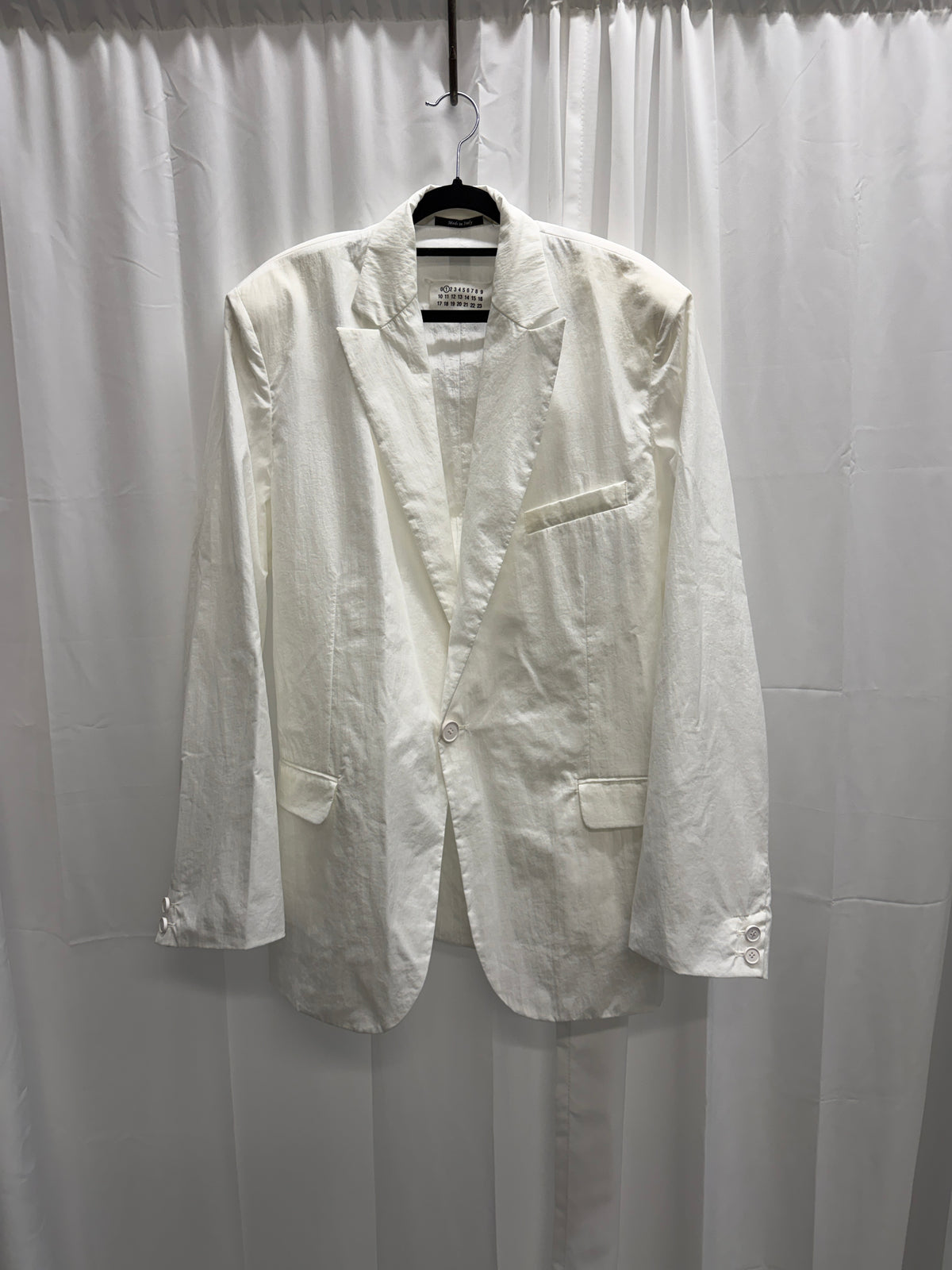 Maison Margiela SS19 Point-Lapel Cinched-Back Blazer (M)