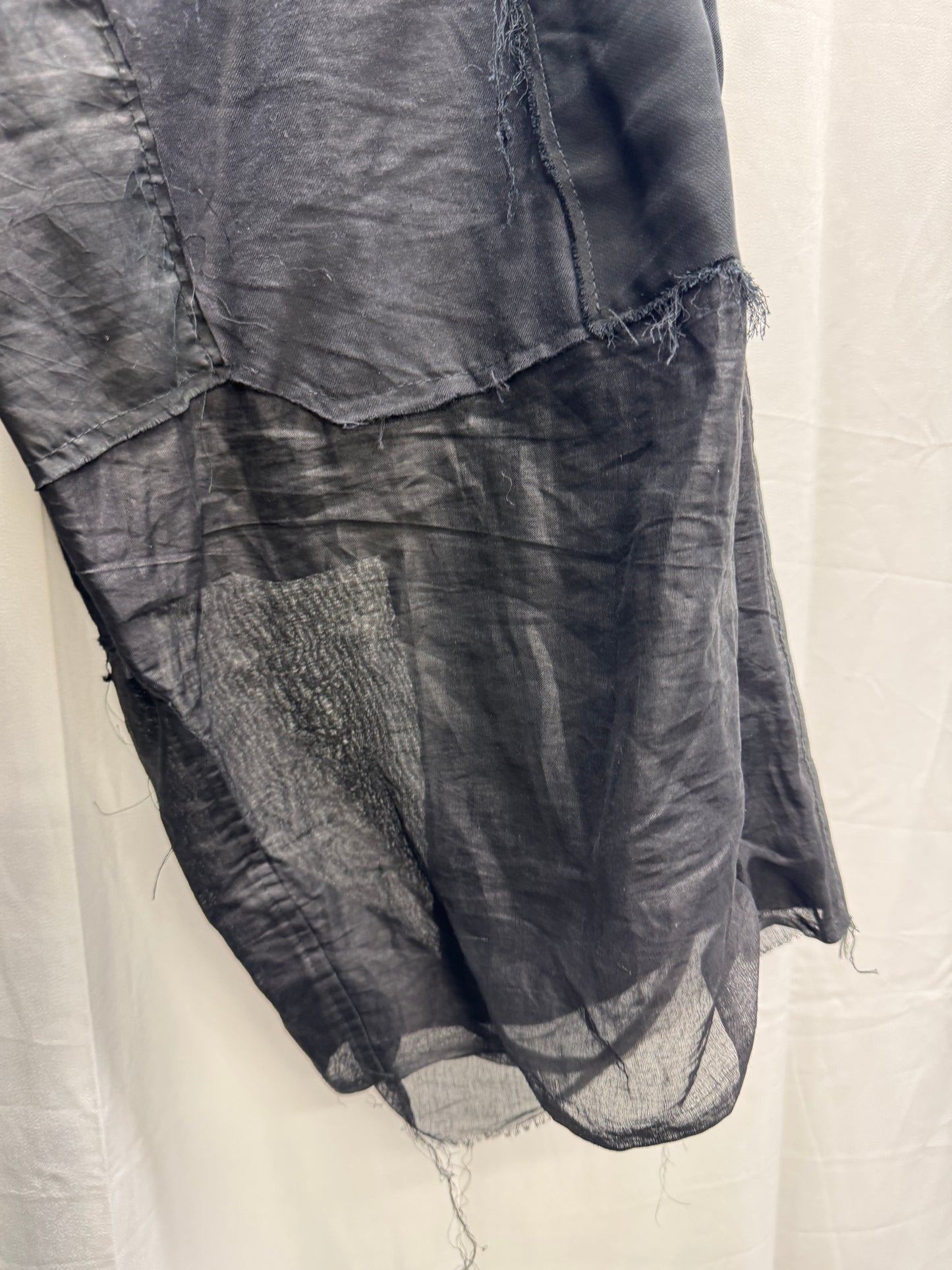 Olubiyi Thomas Patchwork Leayher and Organza Shorts