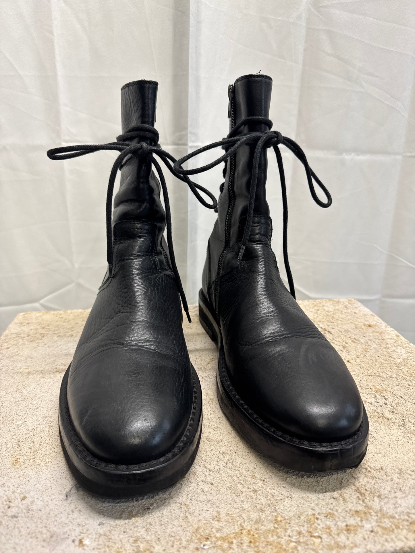 ann demeulemeester backlace soft leather boots