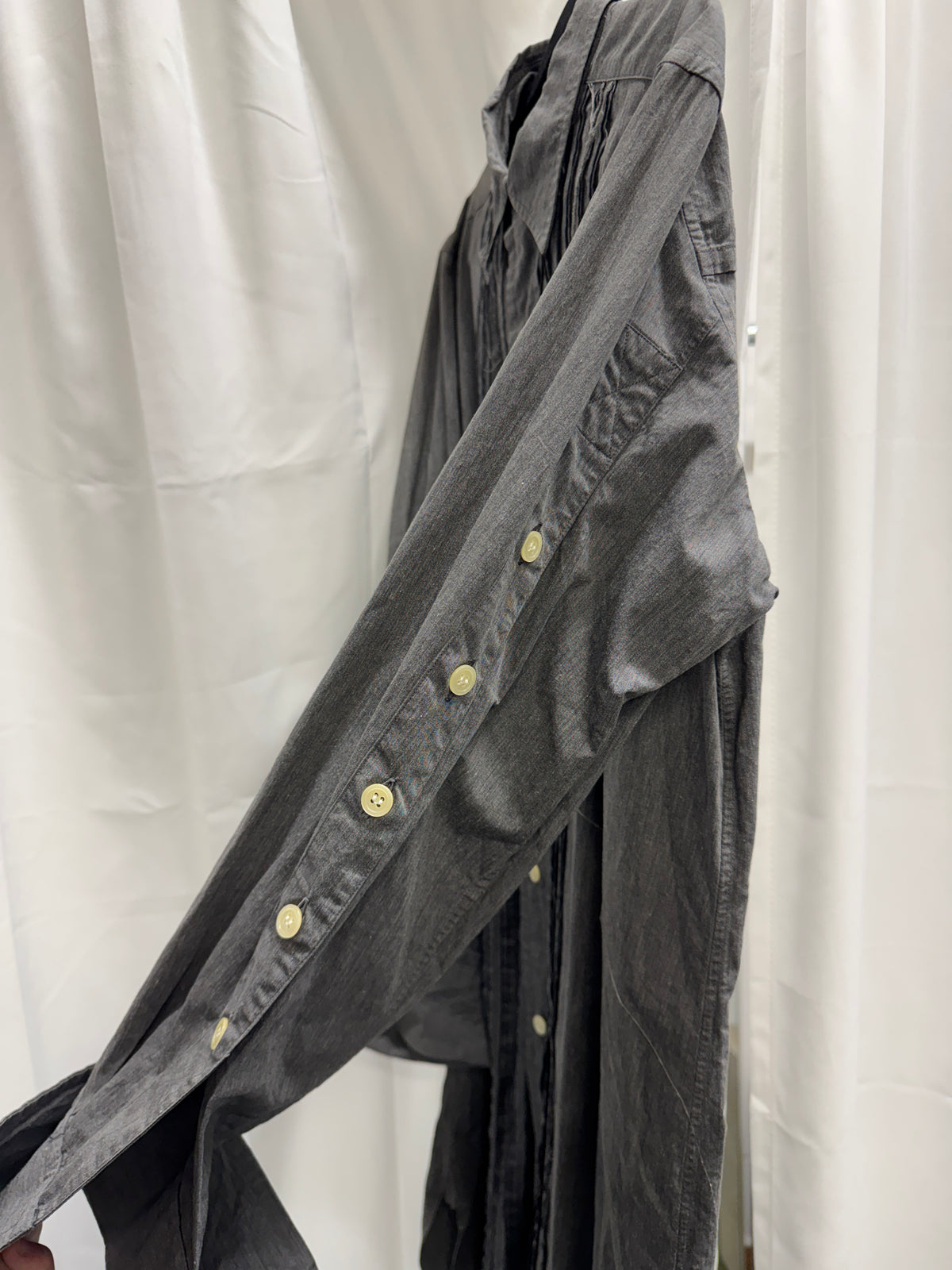 YUJI YAMADA 90s–00s Deconstructed Ruched & Gathered Longline Shirt