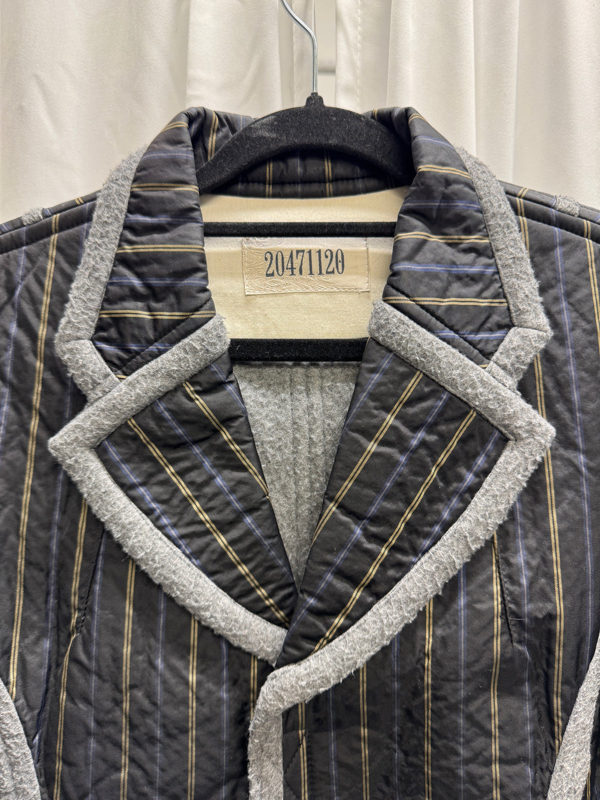 20471120 Early 2000s Sculptural Quilted Wool-Trim Jacket
