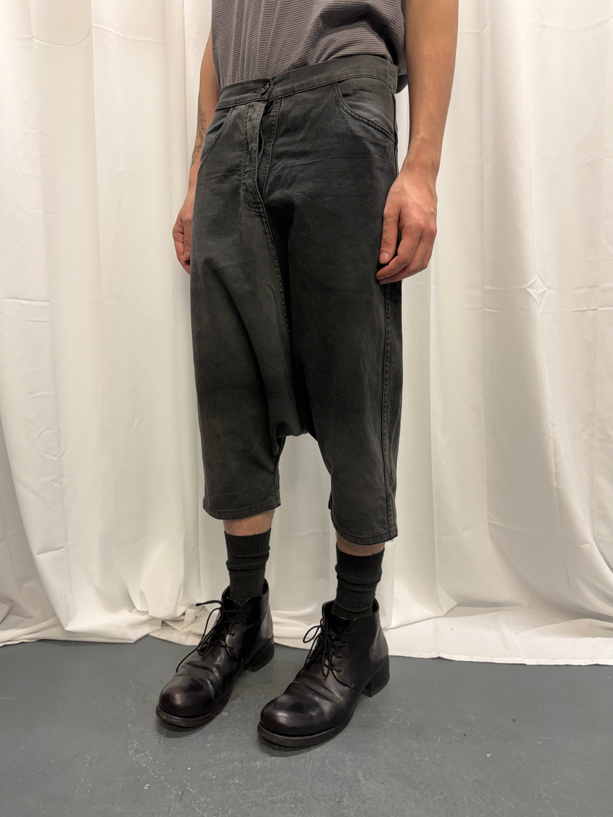 Marc Le Bihan Overdye Textile Drop Crotch Trouser