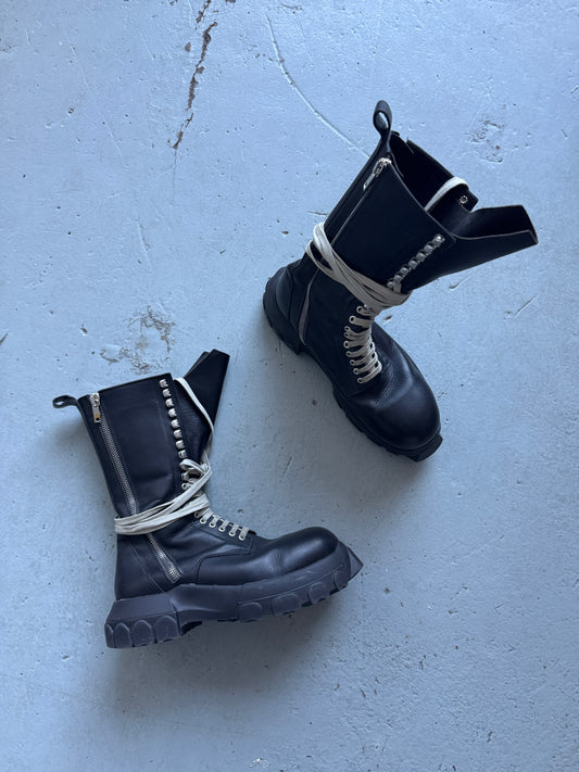 rick owens high double zip bozo boots