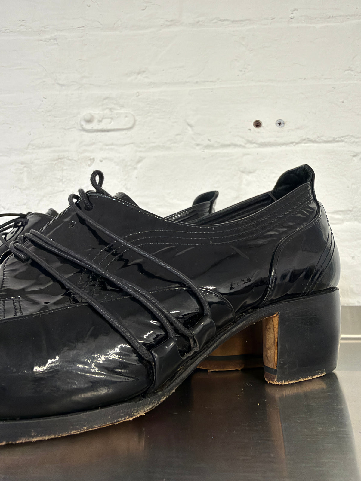 Hiromu Takahara Patent Leather Butter Knife Shoes