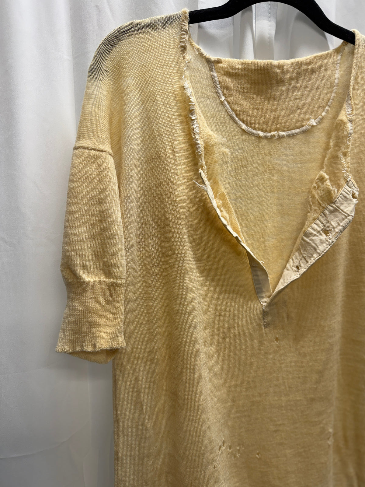 WW1 Era Lambswool Torn Henley Top (S/M)