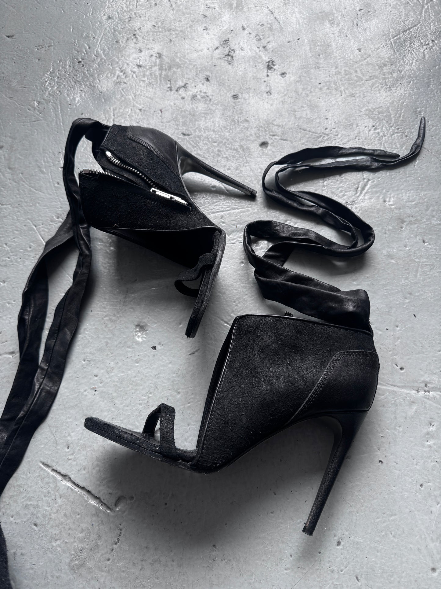 Rick Owens Lambskin Leg Wrap Heel