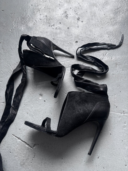 Rick Owens Lambskin Leg Wrap Heel