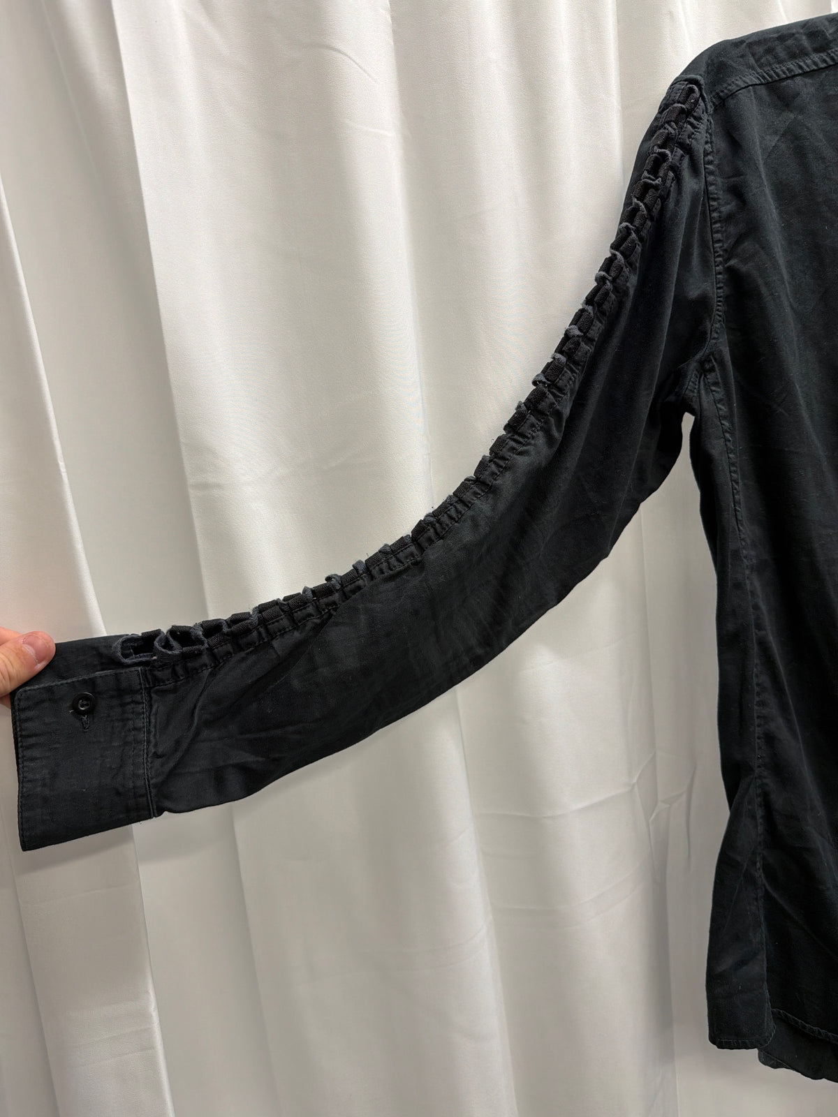 KTZ Lace-Detail Curved Sleeve Cotton Shirt (M)