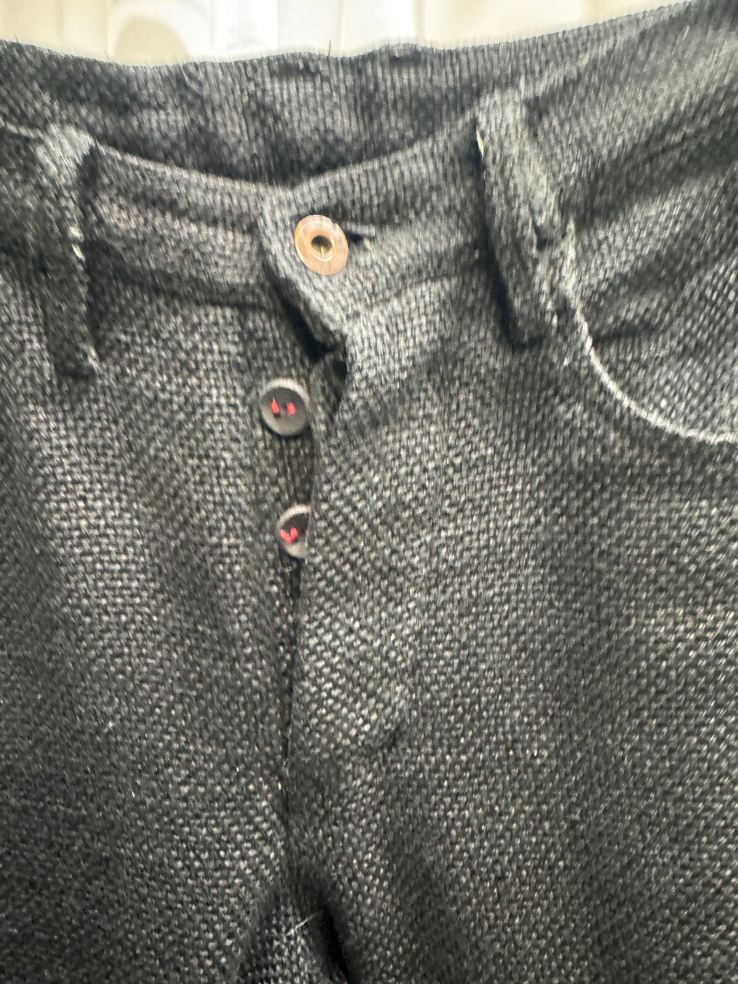 Zam Barrett Heavy Woven Spiral Banana Overlock Trousers
