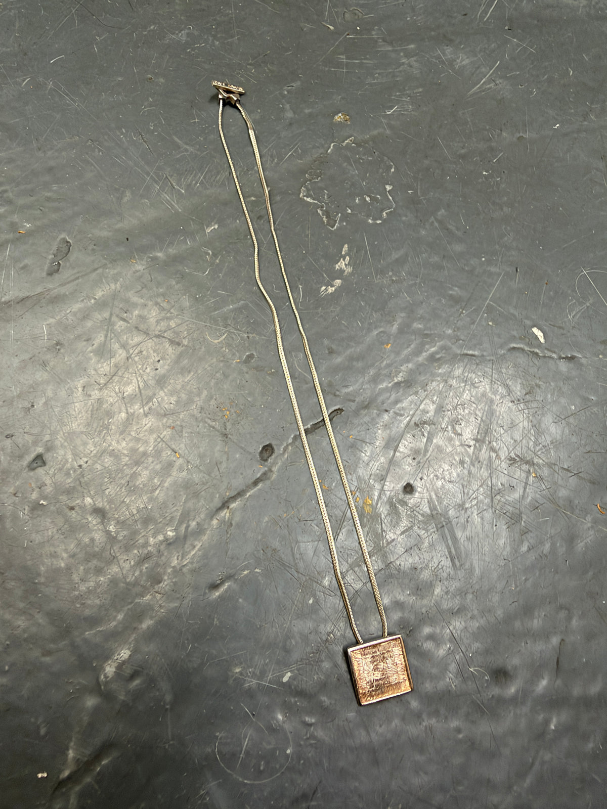 Yves Saint Laurent Rive Gauche Hedi Slimane 02 Square Pendant Necklace