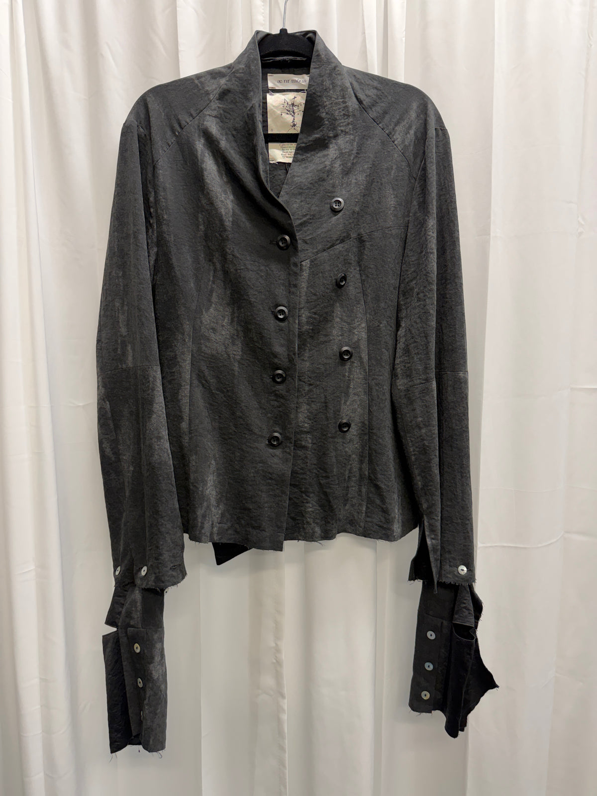 Aenrmous Charcoal Layered Fencing Jacket with Detachable Layered Glove Sleeves (M)