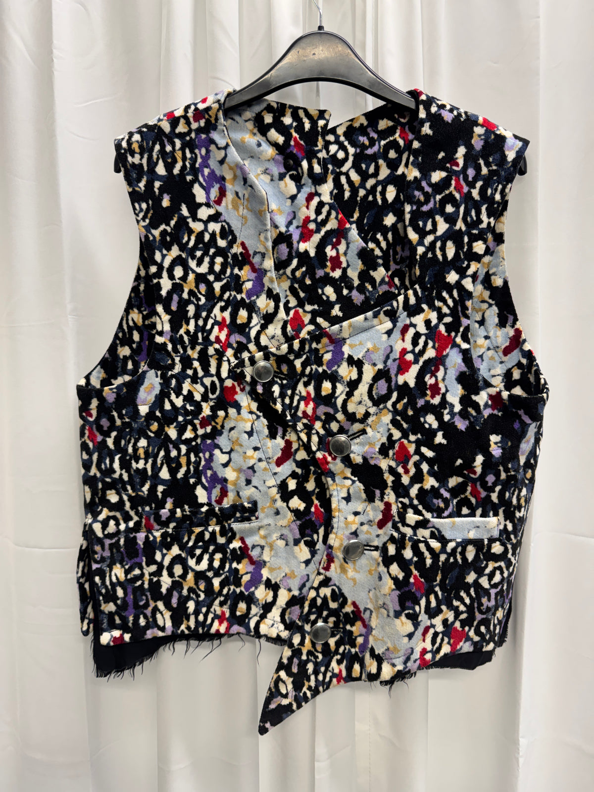 sulvam 19AW Leopard Crazy Pattern Vest / Waistcoat