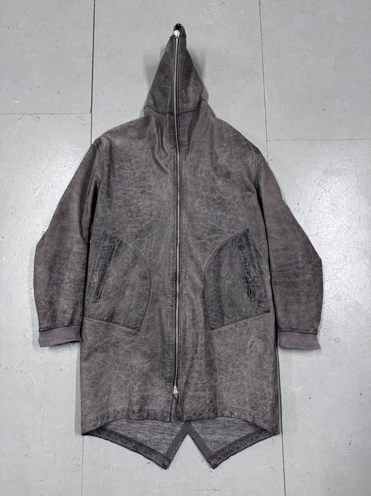 Isaac Sellam Full Zip Textured Leather Coat
