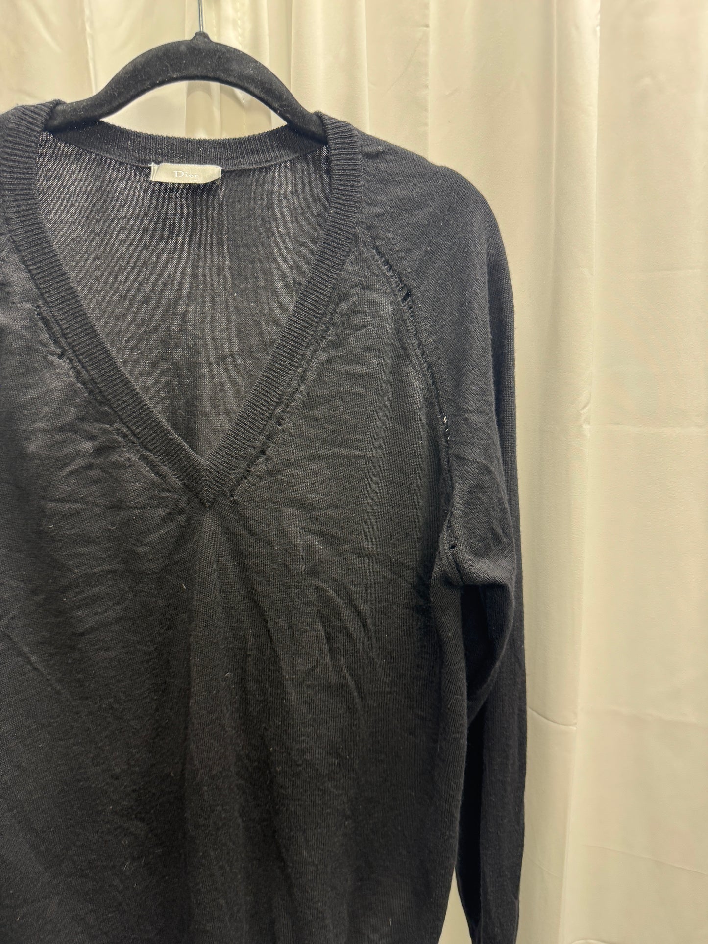 Dior Homme 2009 V Neck Distress Sweater