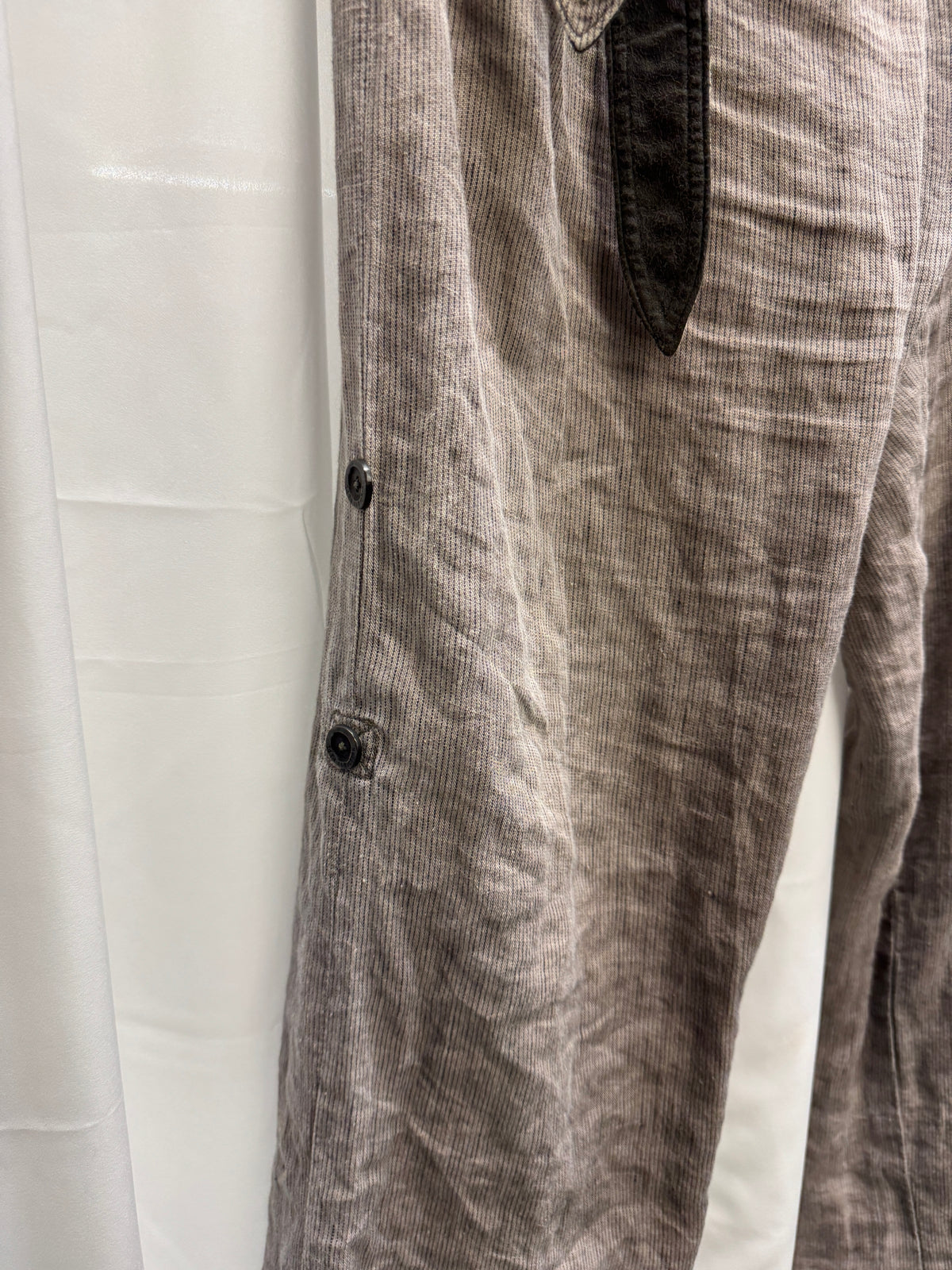 14th Addiction Linen & Leather Fisherman Trousers