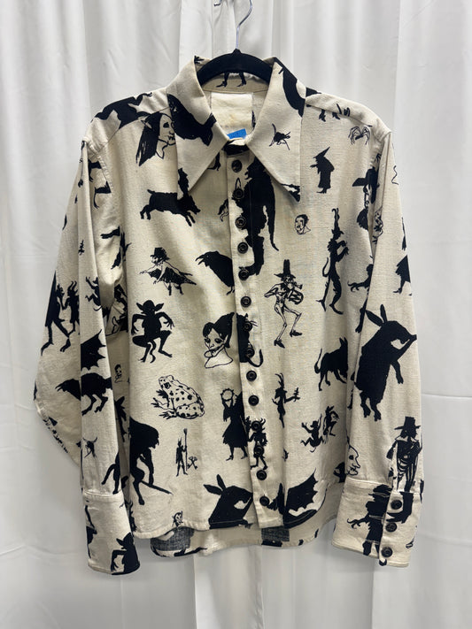 John Alexander Skelton CXI Occult Block Print Dagger Shirt
