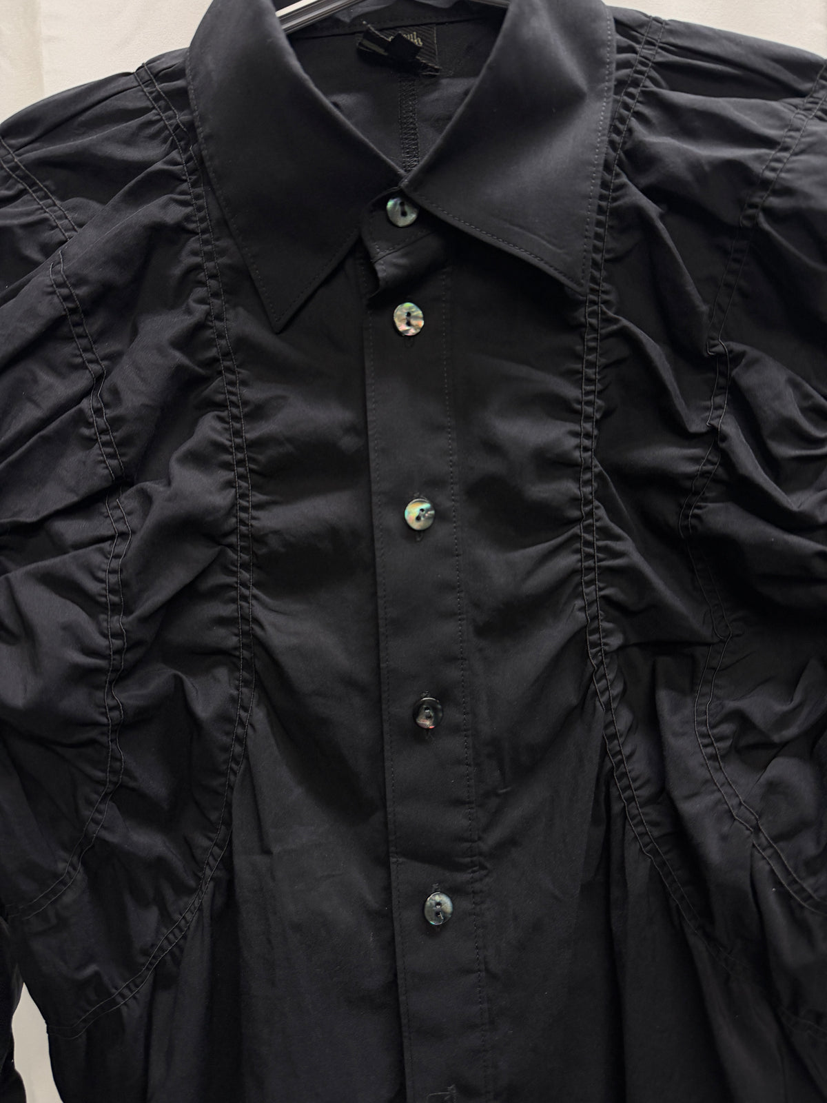 Jean Paul Gaultier Homme Late 90s Stretch Ruched Shirt (48)