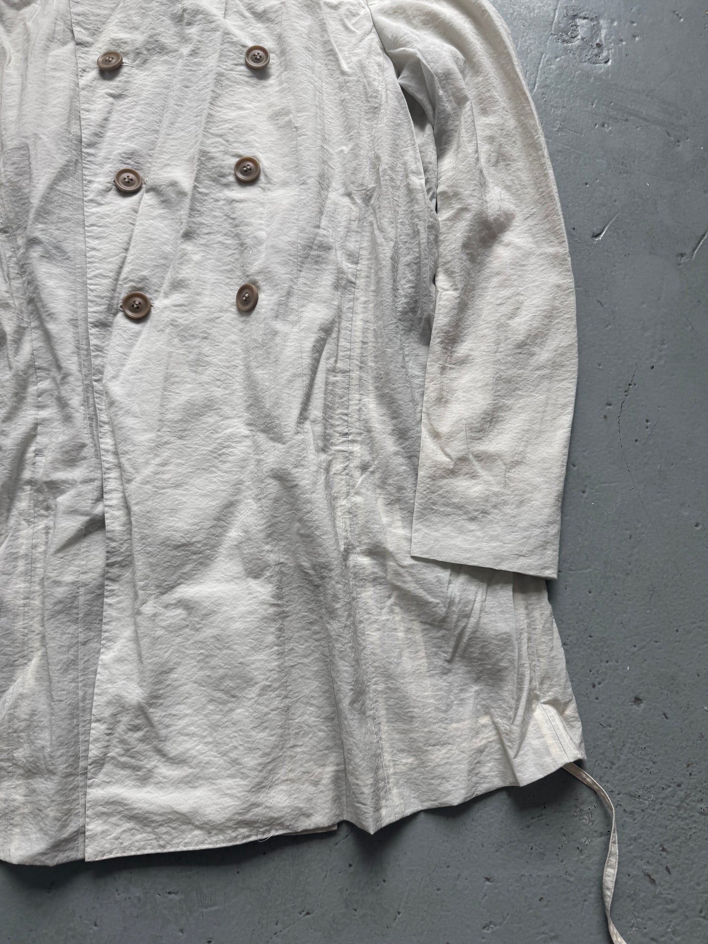 julius semi sheer white trench coat