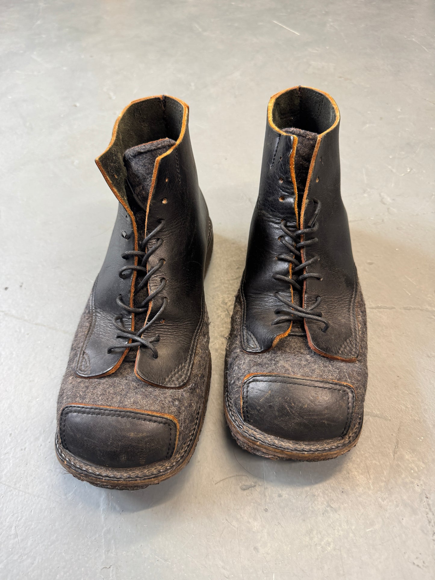 mihara yasuhiro felt and leather boot
