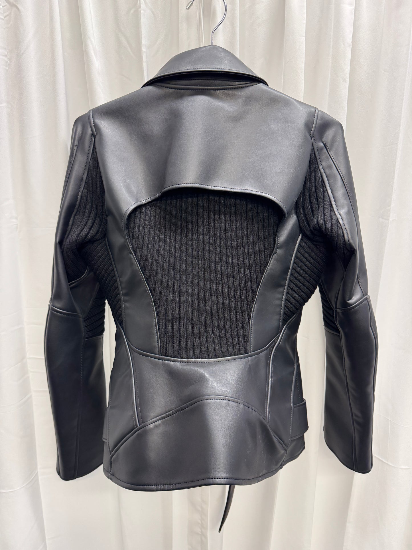 Junya Watanabe AW25 Pleather Rib Insert Moto Jacket