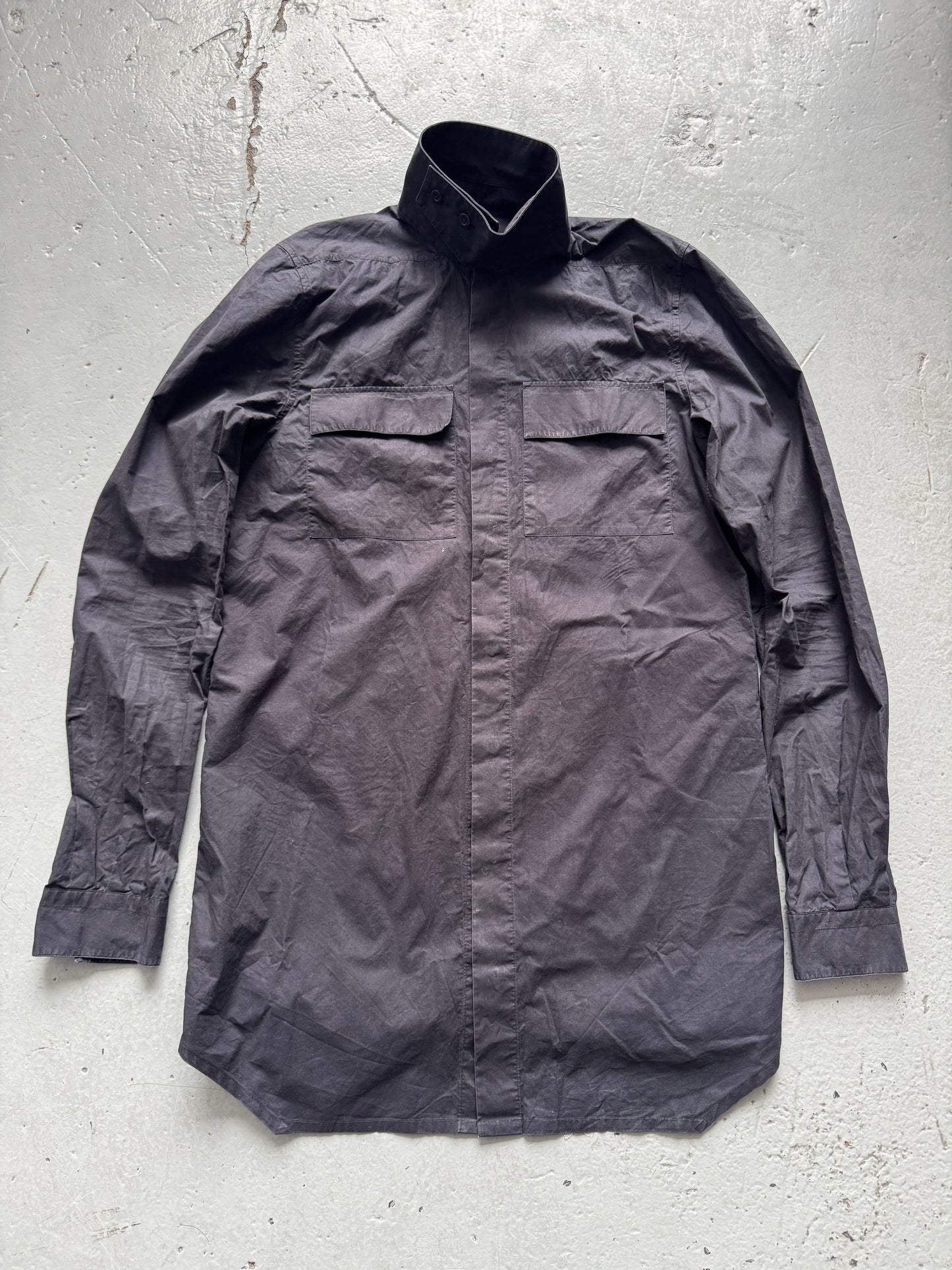 rick owens ss17 walrus high collar military shirt