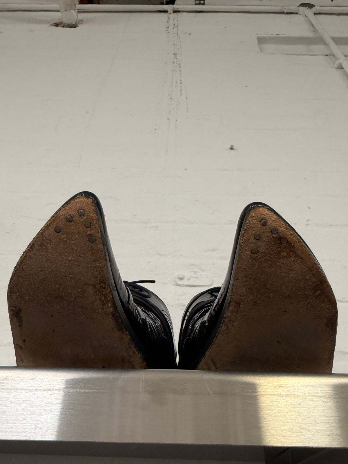 Hiromu Takahara Patent Leather Butter Knife Shoes