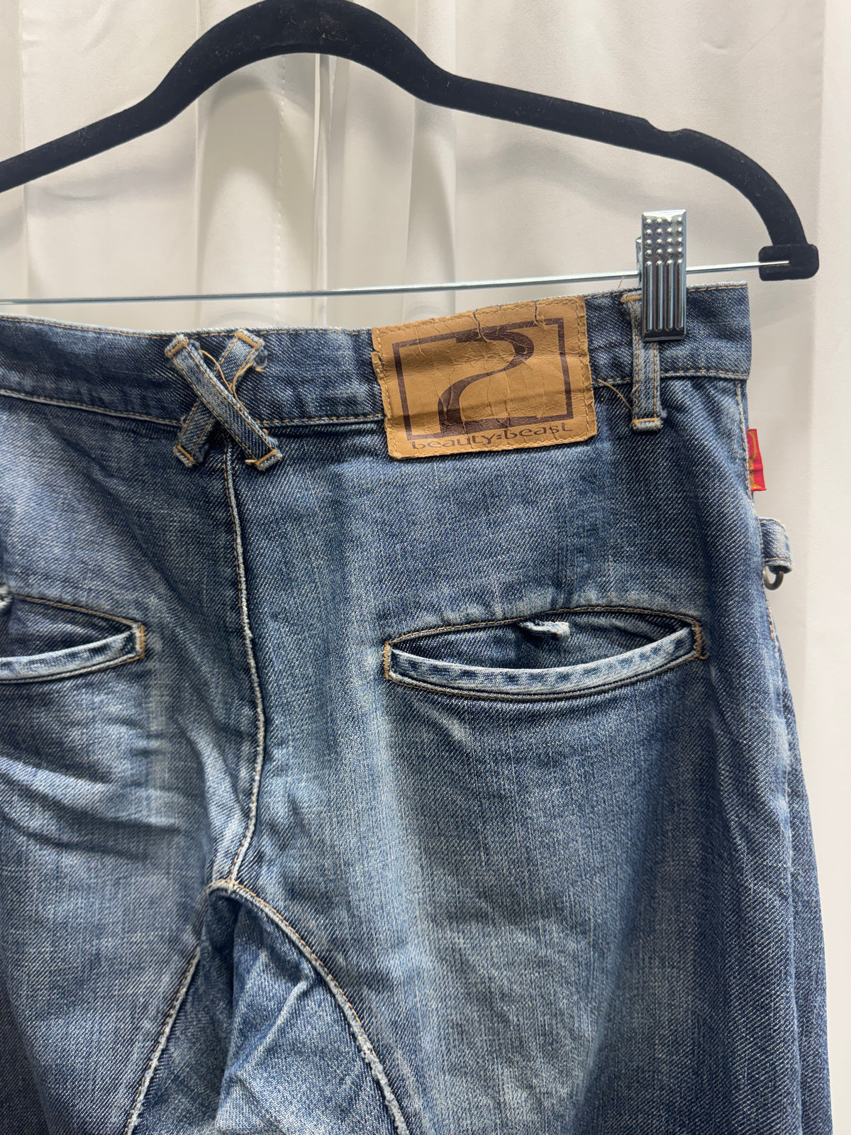 beauty:beast — 1990s 3D Sculpted Knee Denim