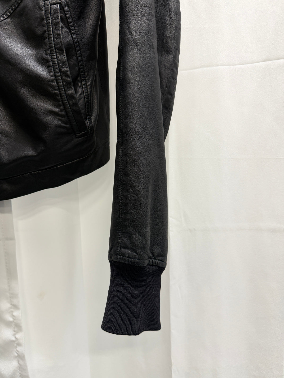 Rick Owens c.2010 Panelled Leather Zip Jacket (XS)
