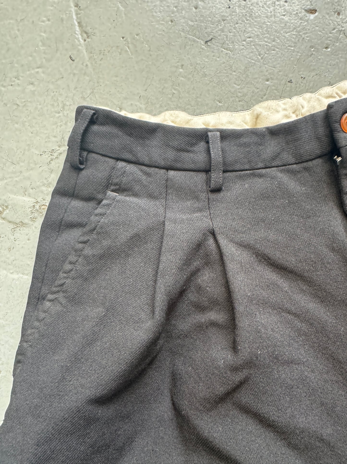 comme des garçons homme plus boiled poly wide shorts